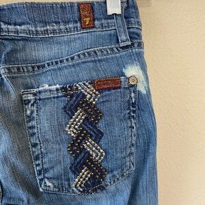 vintage 7 For All Mankind low rise jeans with beaded pockets